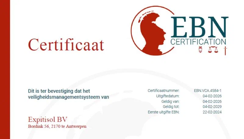 VCA-certificaat Petrochemie behaald