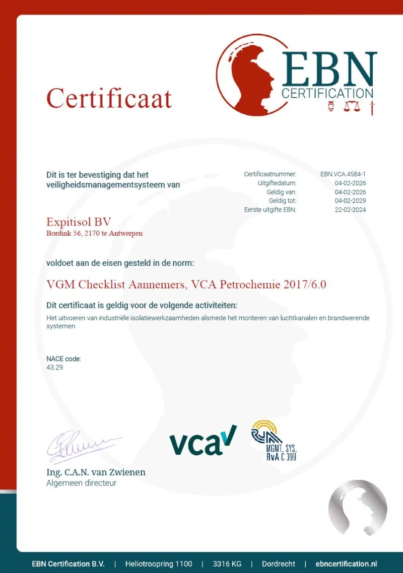 VCA-certificaat Petrochemie behaald